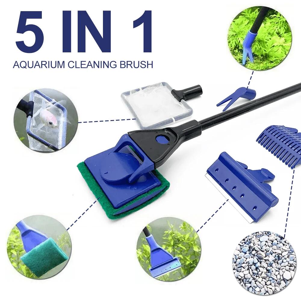 Planted Aquarium Algae - 5in1 Aquarium Cleaning Tool Plant Fork
