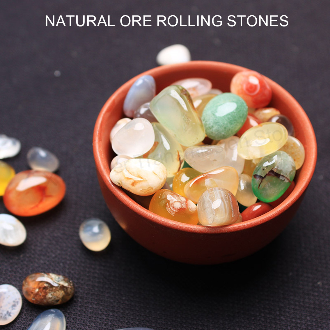Planted Aquarium Air Stone - 100g 500g Natural Agate Crystal Pebbles