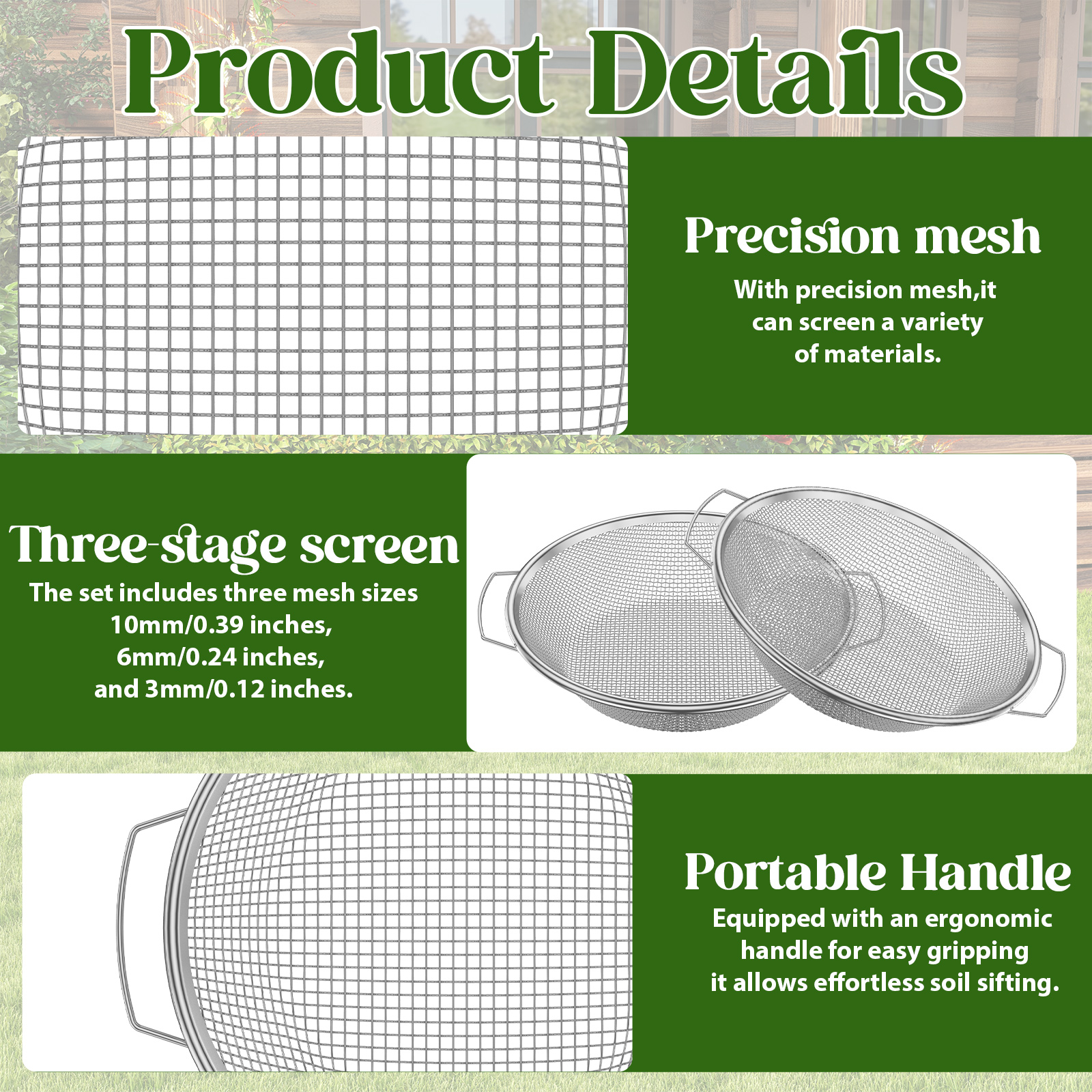 3Pcs Gardening Soil Sifter 3/6 - Tissue Culture Plant recensie en prijs